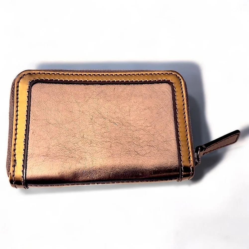 Burberry Metallic Knot Leather Small Zip Wallet